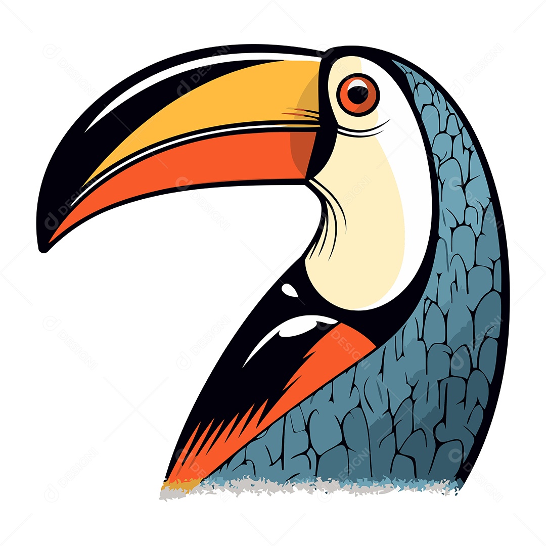 Tucano de Desenho Animado Ilustração Vetor EPS