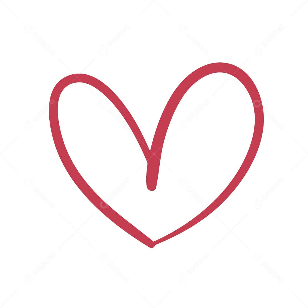 Desenho em Linha em Formato de Coração Vetor EPS