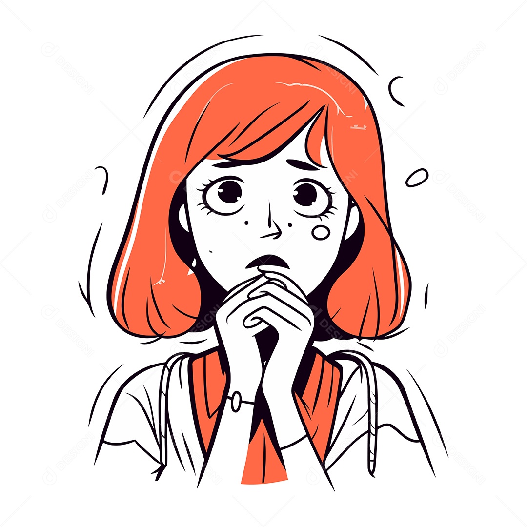 Mulher Ruiva de Desenho Animado Ilustração Vetor EPS
