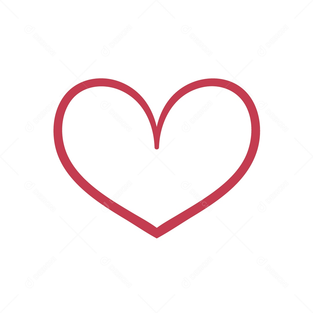 Desenho em Linha em Formato de Coração Vetor EPS