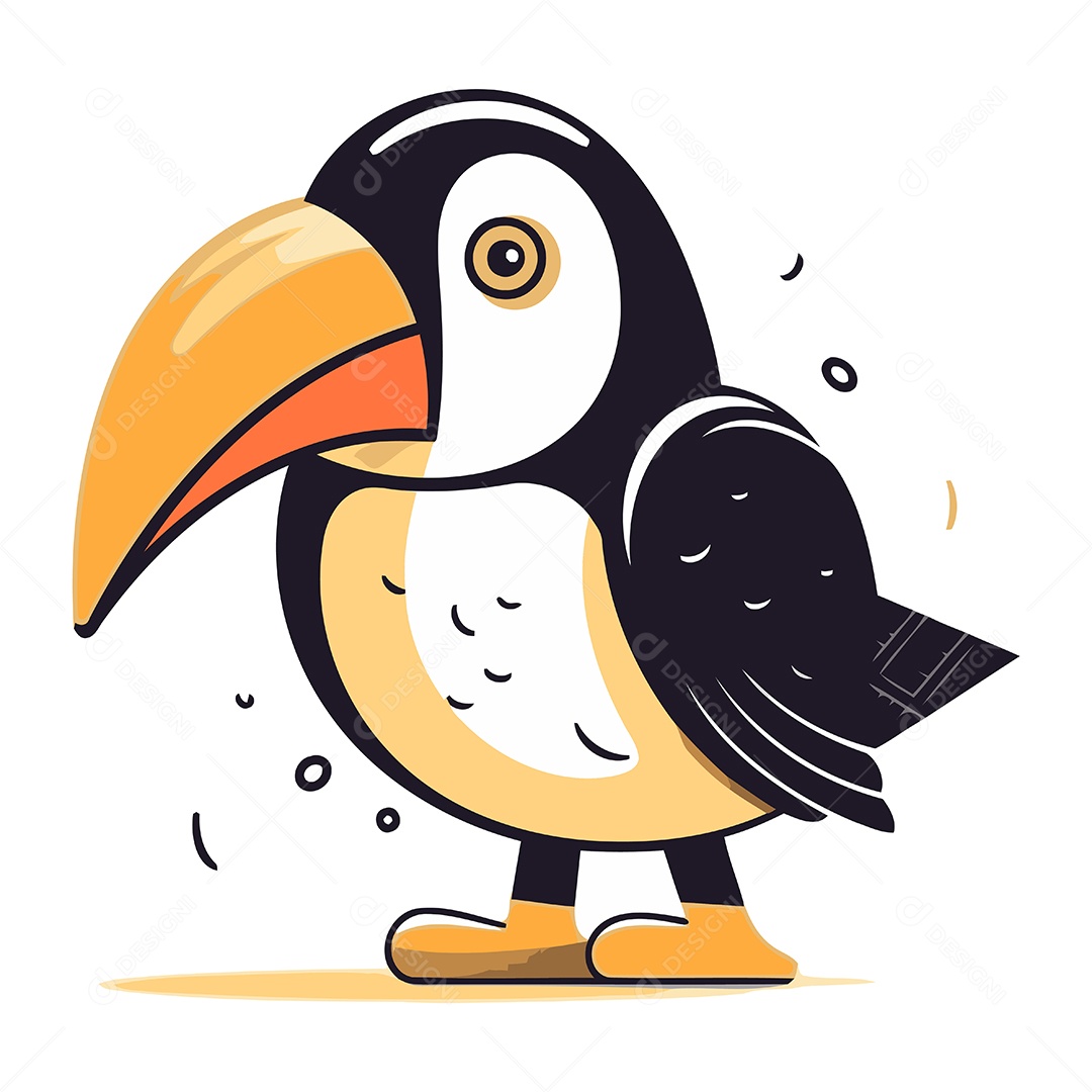 Tucano de Desenho Animado Ilustração Vetor EPS