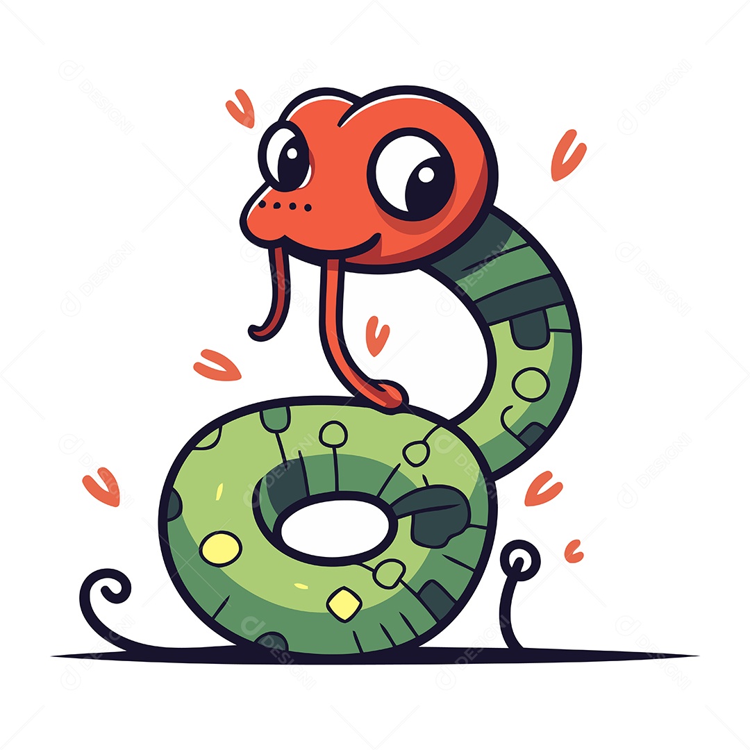 Cobra de Desenho Animado Ilustração Vetor EPS