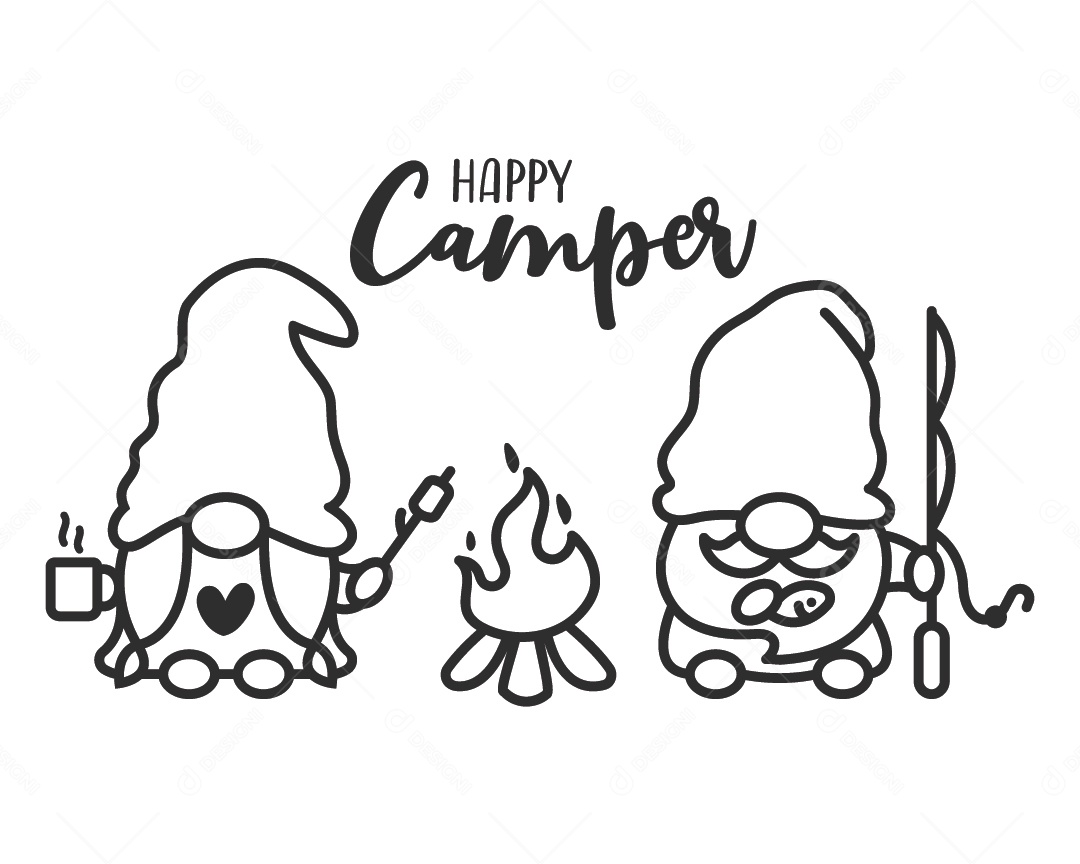 Gnomos de Acampamento Ilustração Vetor EPS