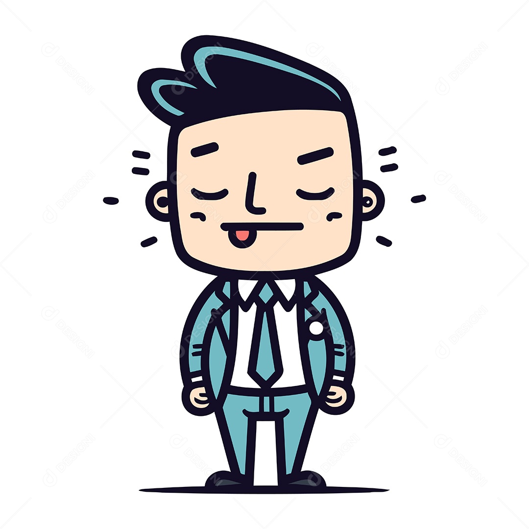 Empresário de Desenho Animado Ilustração Vetor EPS