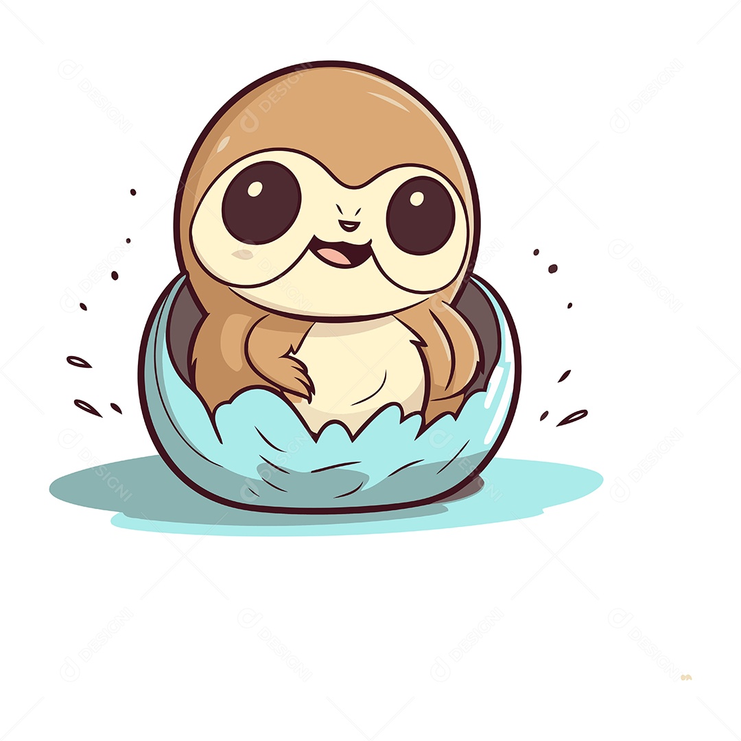 Preguiça Fofa de Desenho Animado Ilustração Vetor EPS