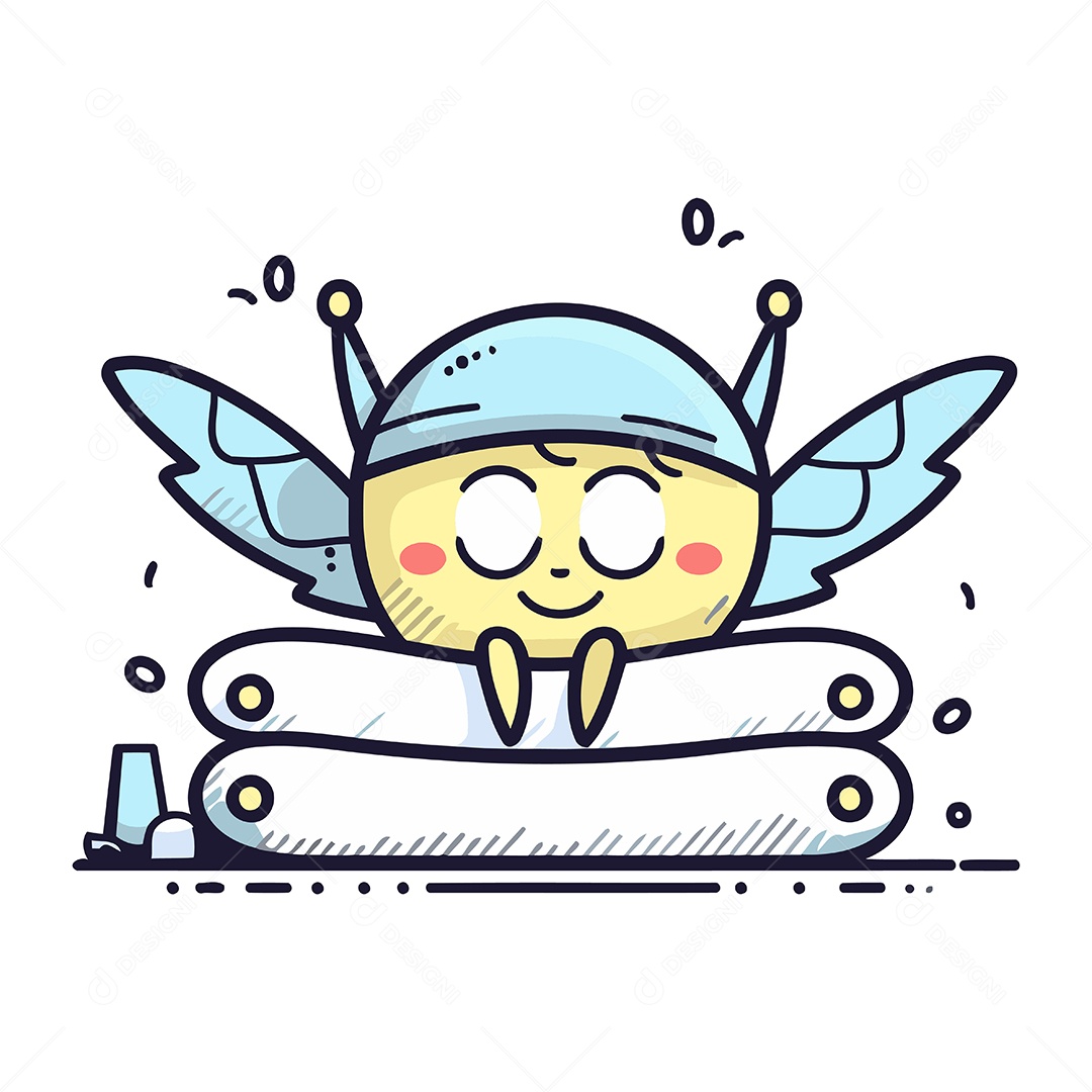 Anjinho de Desenho Animado Ilustração Vetor EPS