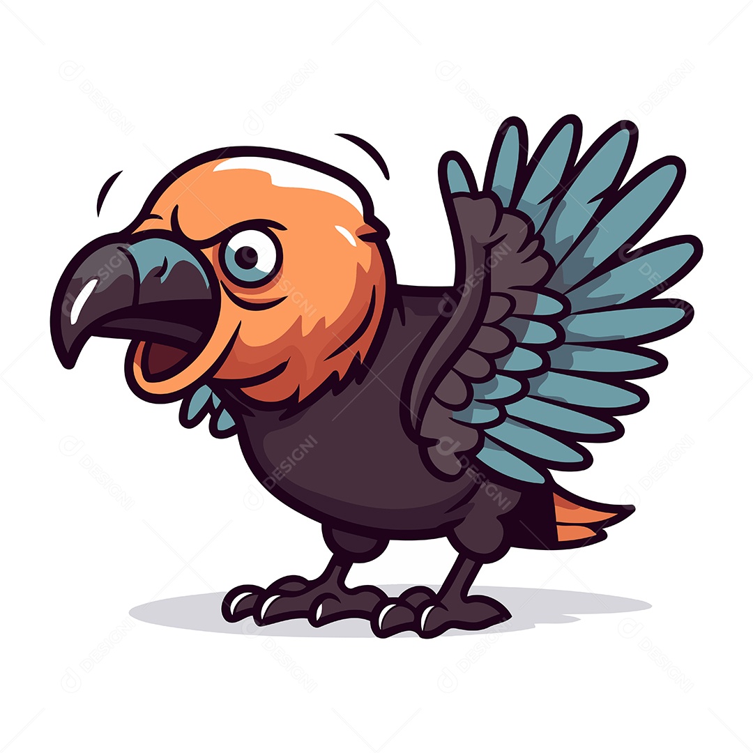 Abutre de Desenho Animado Ilustração Vetor EPS