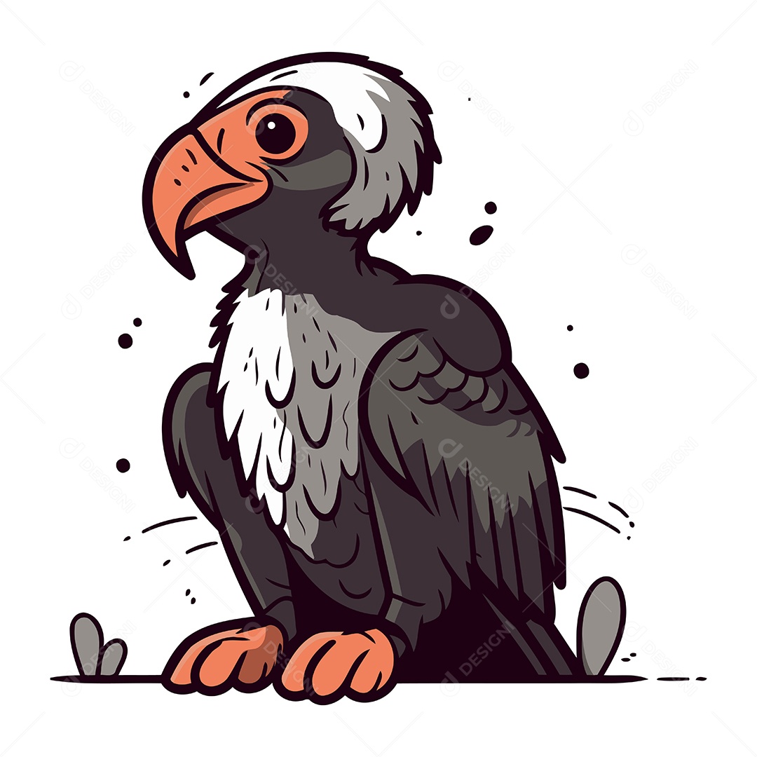 Abutre de Desenho Animado Ilustração Vetor EPS