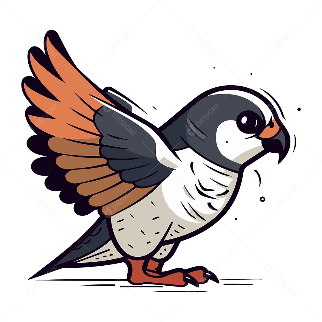 Pombo Fofo de Desenho Animado Ilustração Vetor EPS