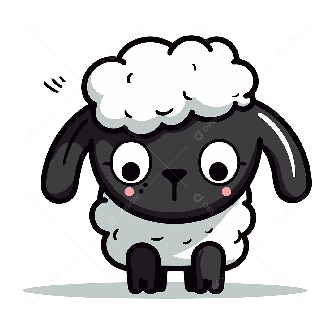 Ovelha Fofa de Desenho Animado Ilustração Vetor EPS
