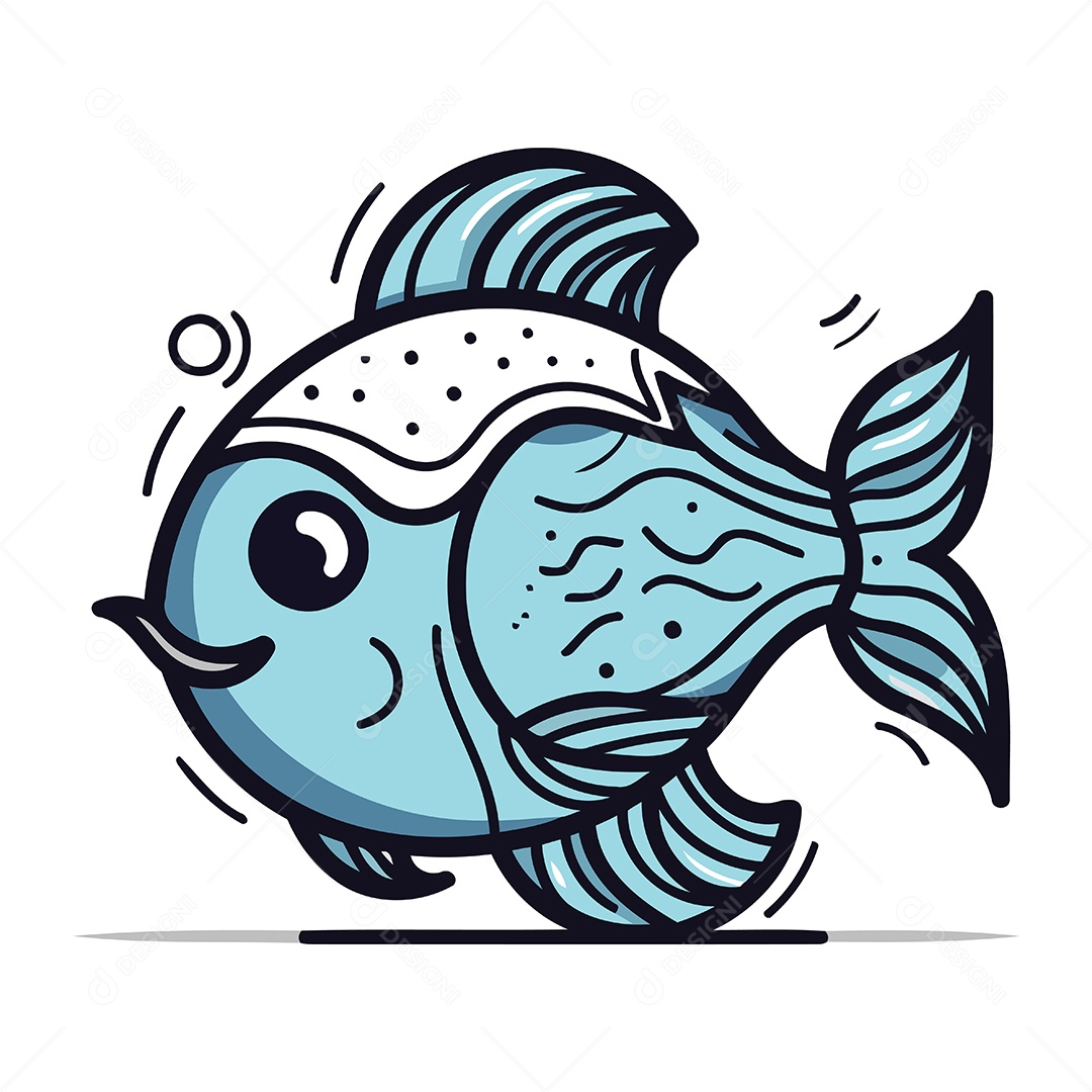 Peixe de Desenho Animado Ilustração Vetor EPS