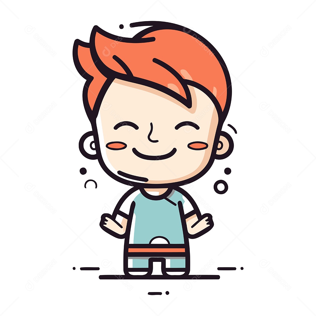 Menino Bonitinho de Desenho Animado Ilustração Vetor EPS