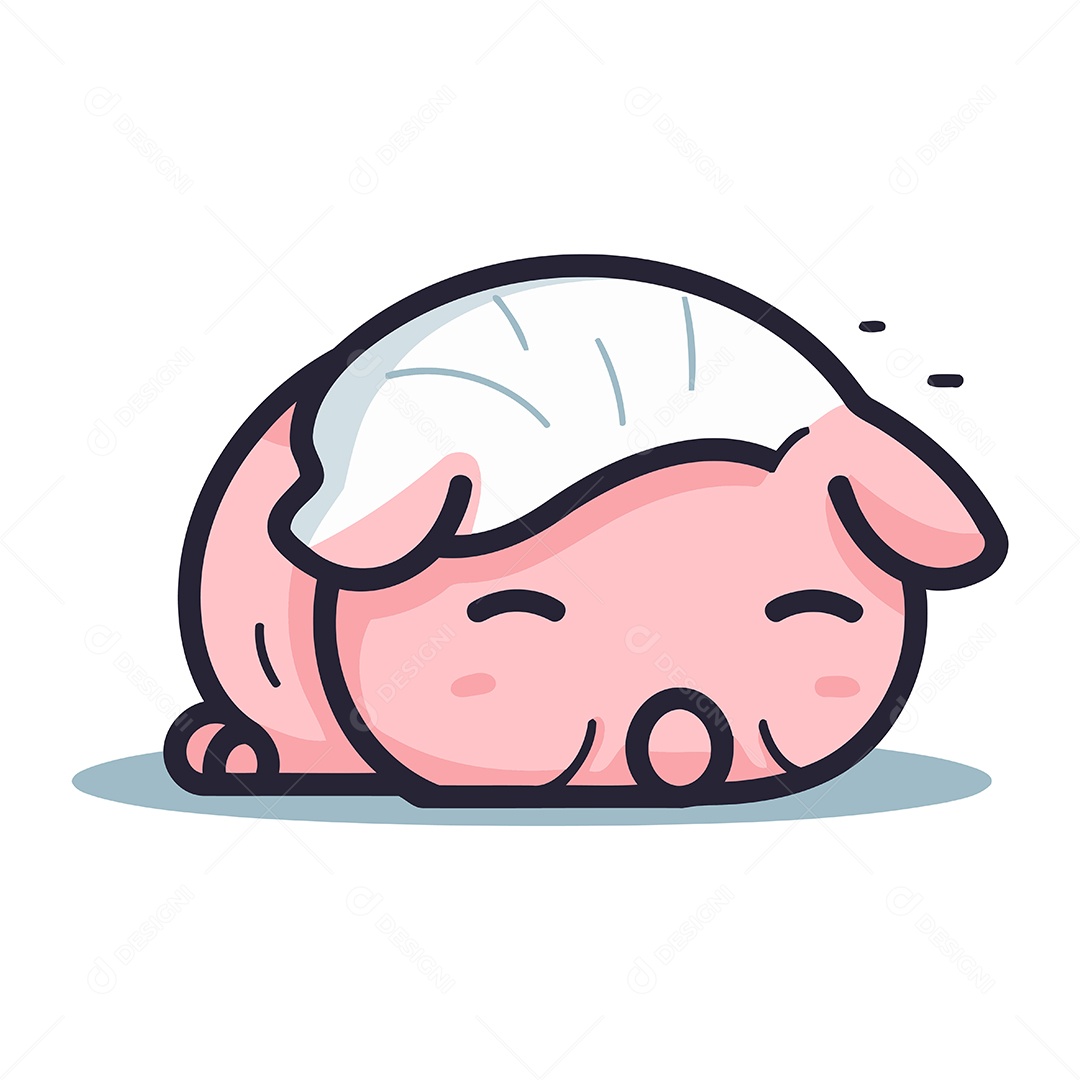 Porco de Desenho Animado Ilustração Vetor EPS