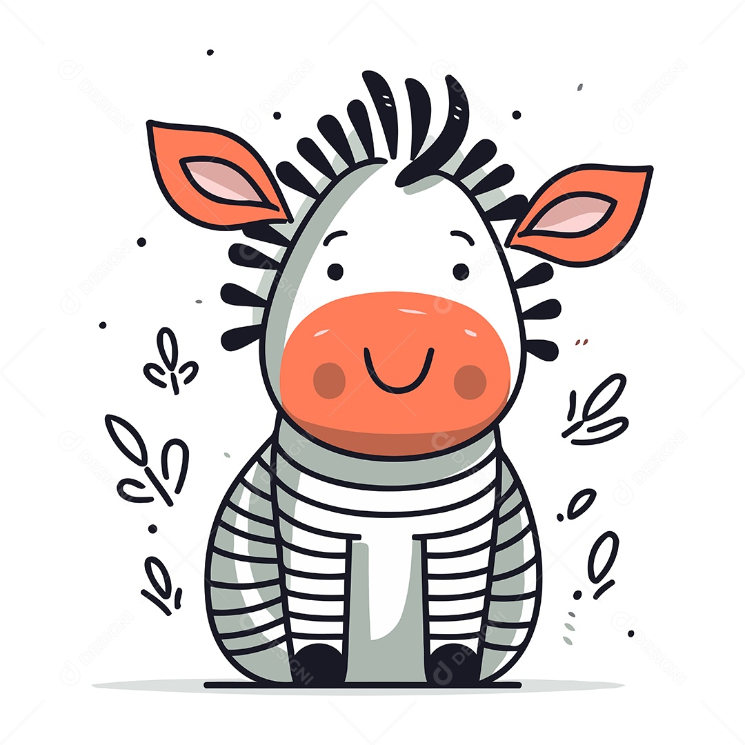 Zebra de Desenho Animado Ilustração Vetor EPS