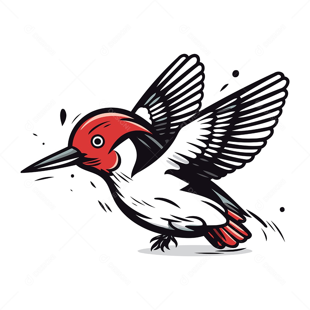 Pica Pau de Desenho Animado Ilustração Vetor EPS