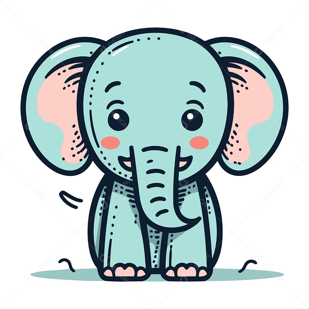 Elefante de Desenho Animado Ilustração Vetor EPS