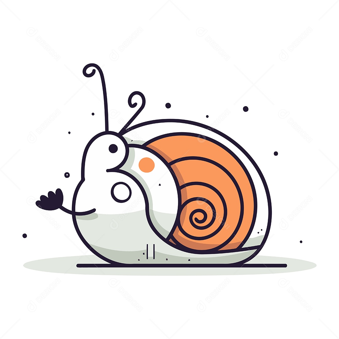 Caracol de Desenho Animado Ilustração Vetor EPS