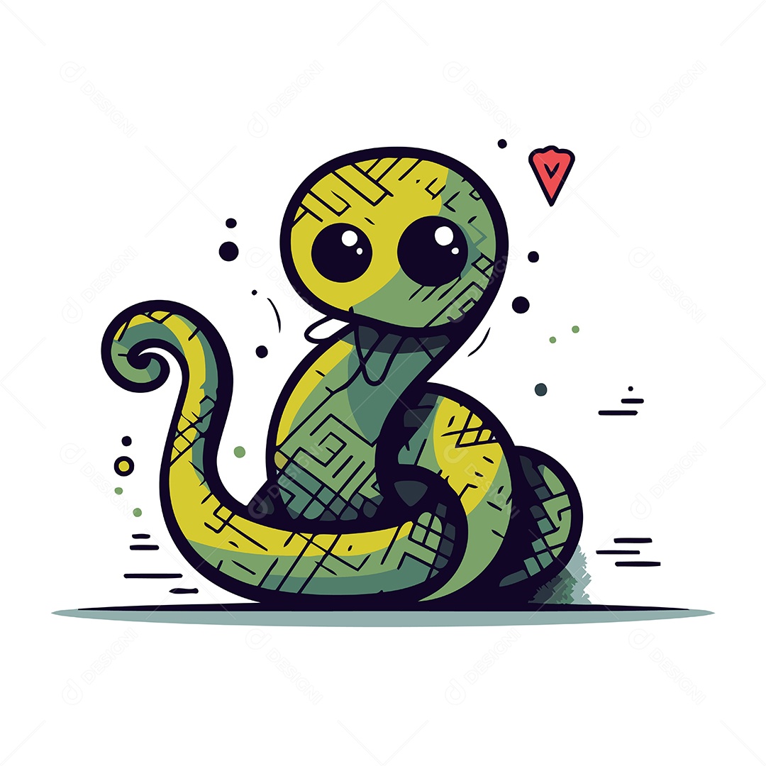 Cobra de Desenho Animado Ilustração Vetor EPS