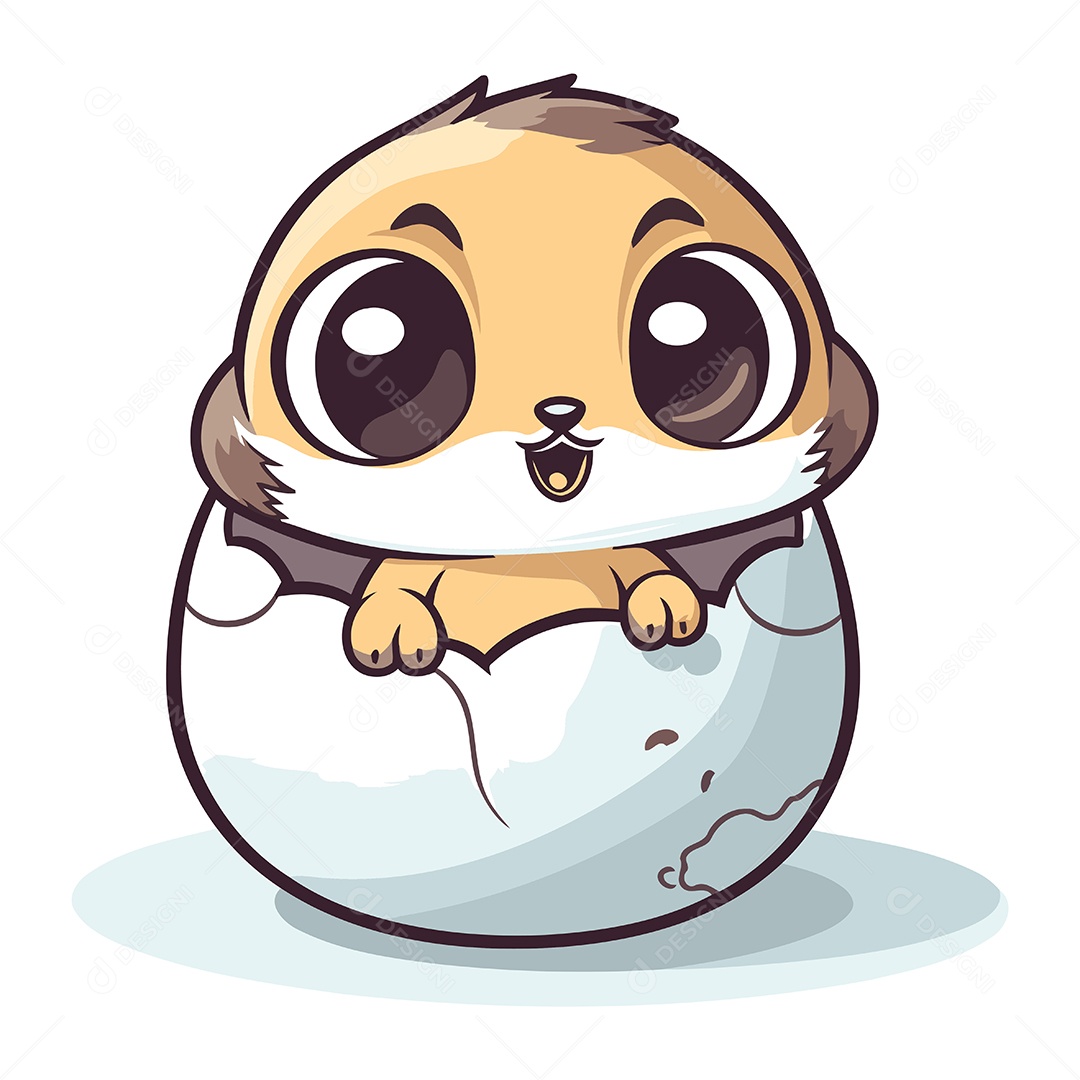 Hamster Fofo de Desenho Animado Ilustração Vetor EPS