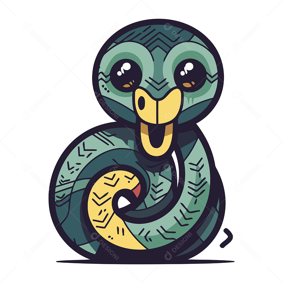 Cobra de Desenho Animado Ilustração Vetor EPS