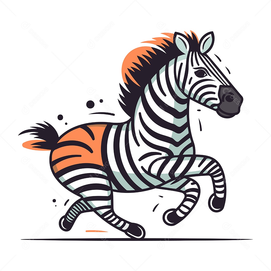 Zebra de Desenho Animado Ilustração Vetor EPS