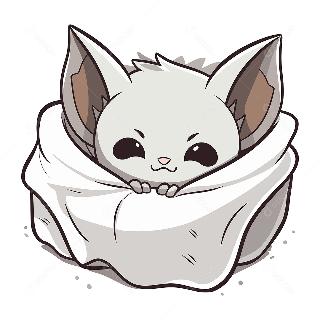 Filhote de Morcego Desenho Animado Ilustração Vetor EPS