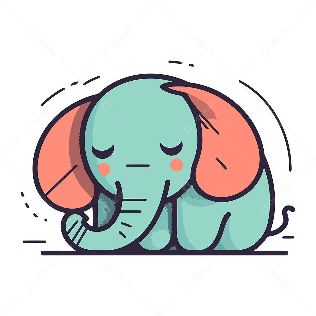 Elefante de Desenho Animado Ilustração Vetor EPS