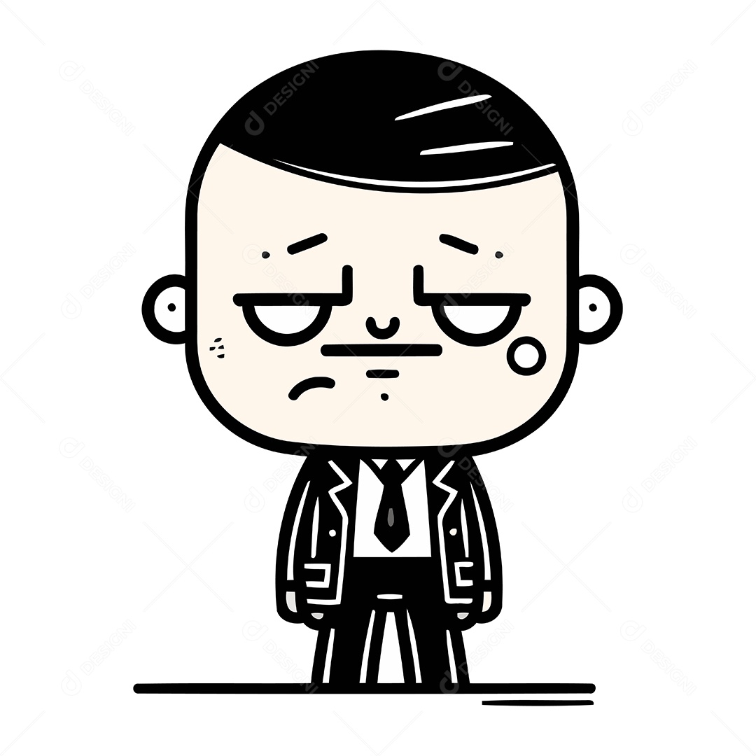 Homem de Terno Desenho Animado Ilustração Vetor EPS