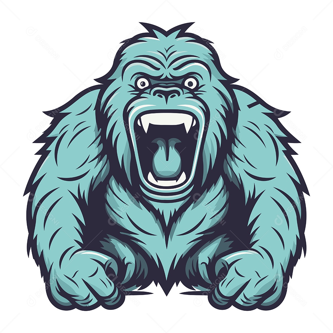 Gorila de Desenho Animado Ilustração Vetor EPS