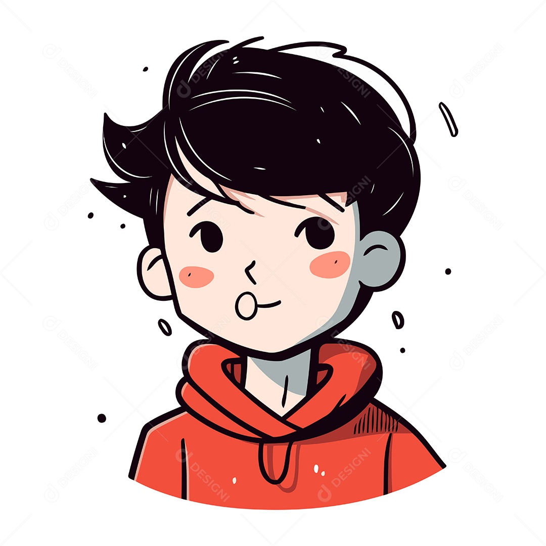 Menino Fofo de Desenho Animado Ilustração Vetor EPS