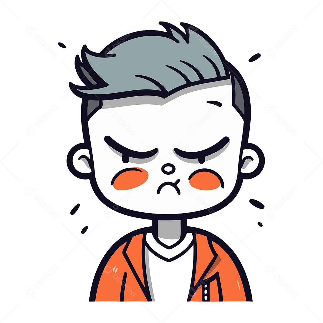 Menino Chorando Desenho Animado Ilustração Vetor EPS