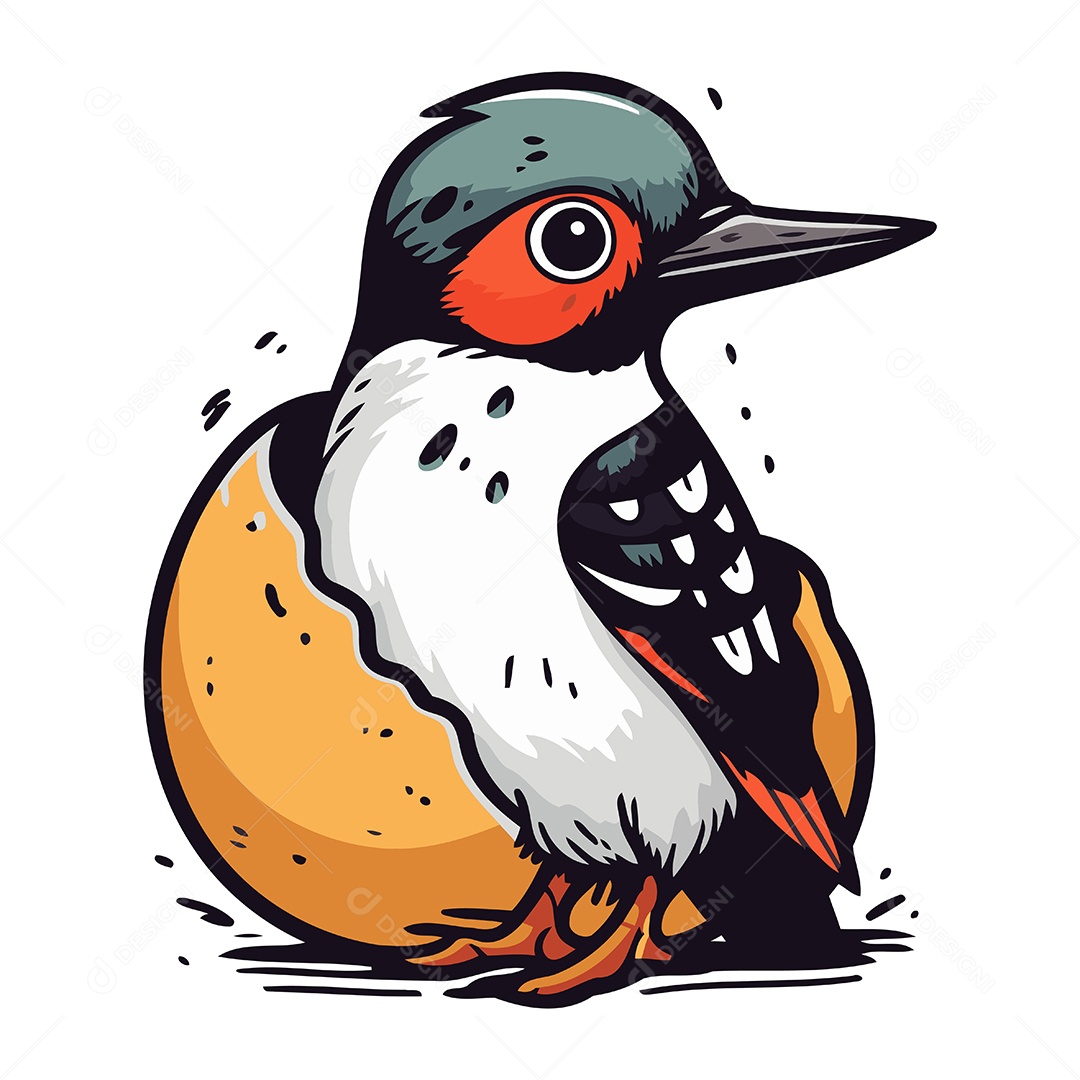 Pica Pau de Desenho Animado Ilustração Vetor EPS