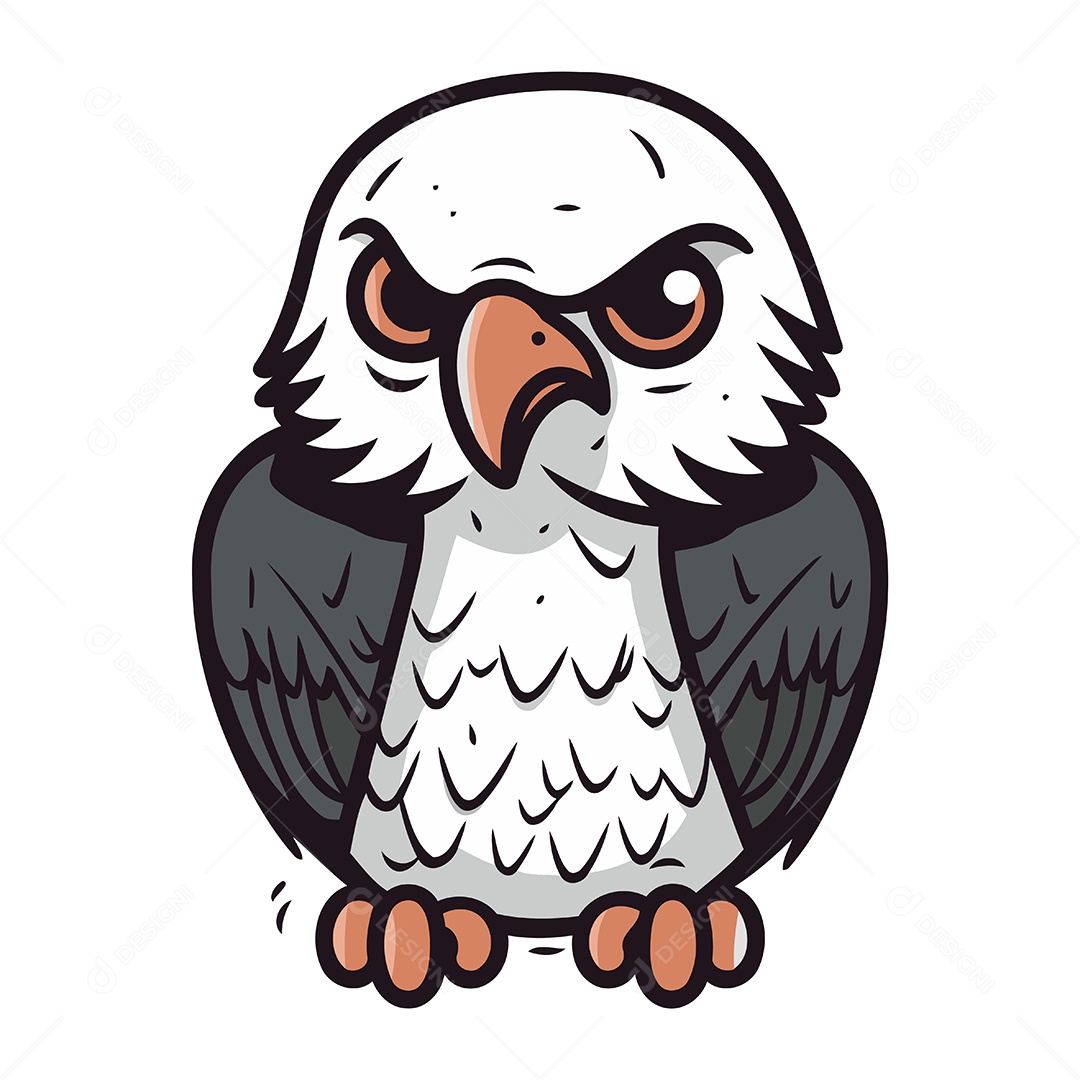 Águia Americana de Desenho Animado Ilustração Vetor EPS