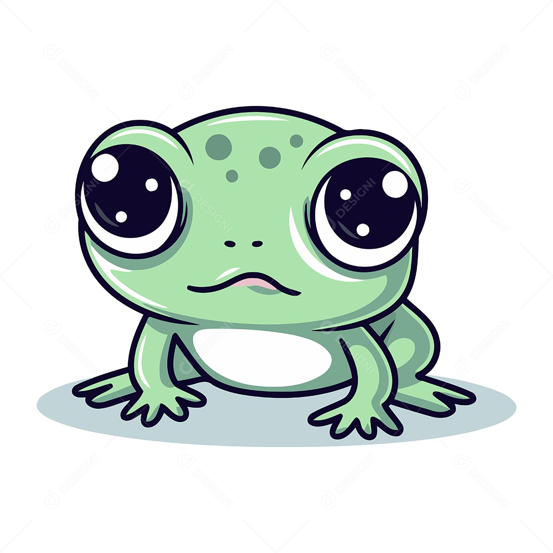 Sapo Fofo de Desenho Animado Ilustração Vetor EPS