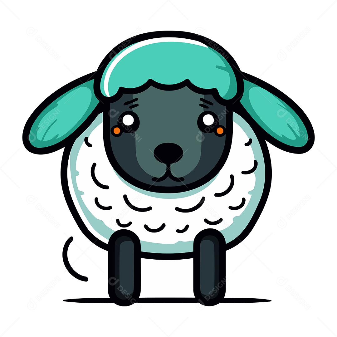 Ovelha de Desenho Animado Ilustração Vetor EPS