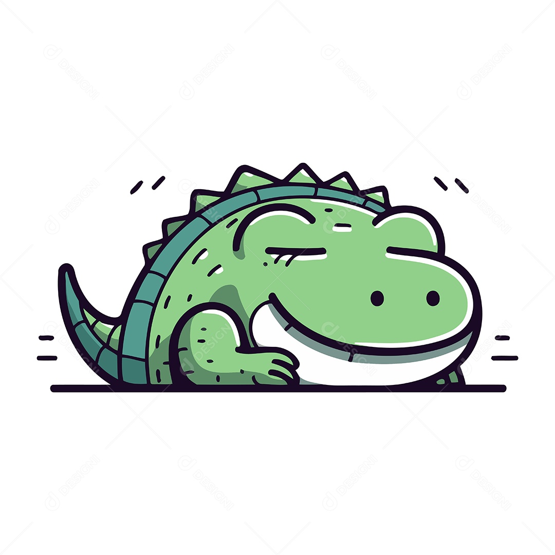 Crocodilo Fofo de Desenho Animado Ilustração Vetor EPS