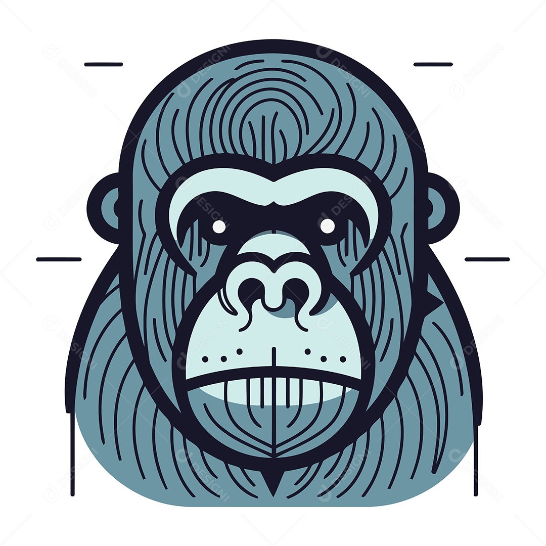 Cabeça de Gorila Desenho Animado Ilustração Vetor EPS