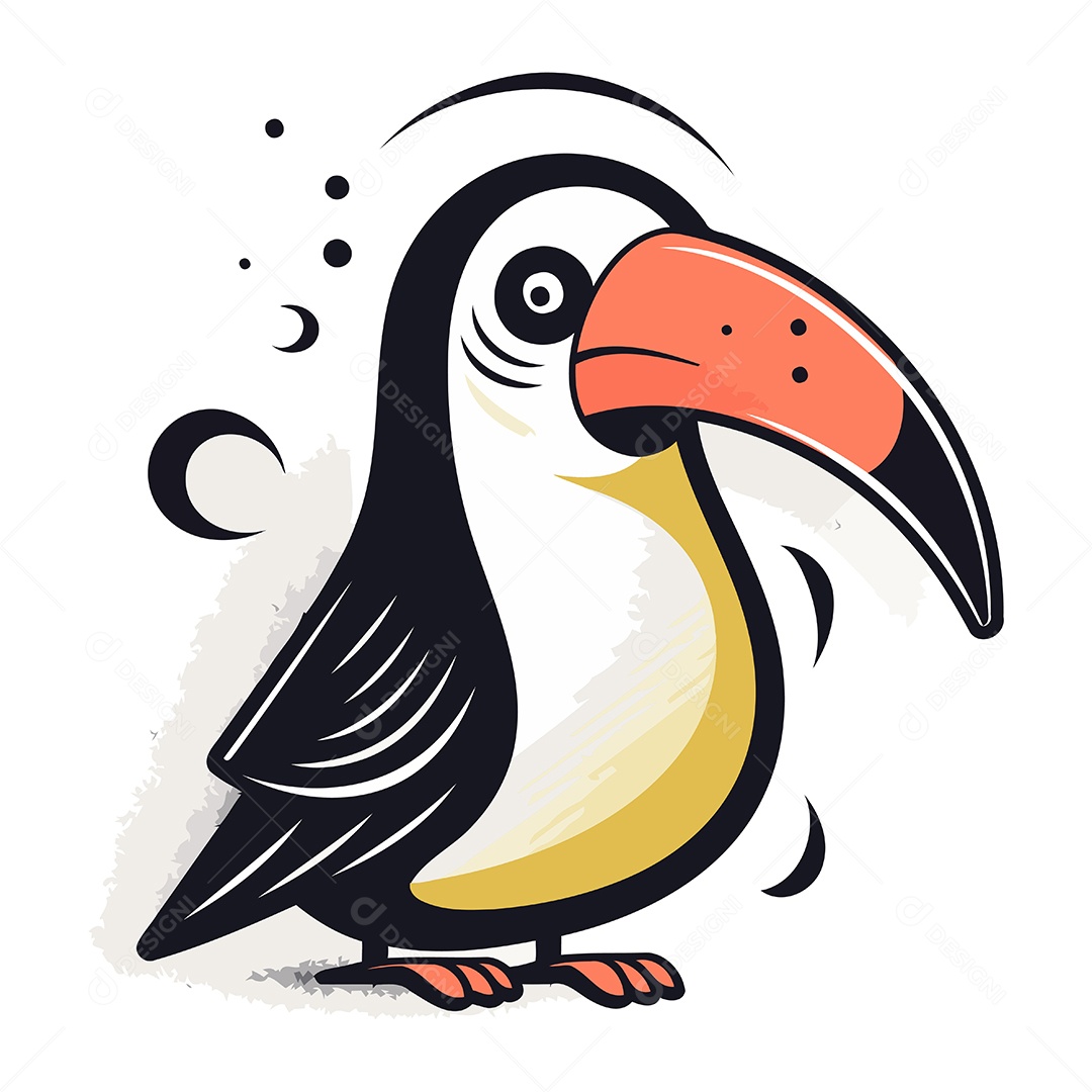 Tucano de Desenho Animado Ilustração Vetor EPS