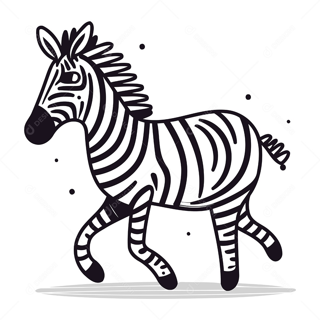 Zebra de Desenho Animado Ilustração Vetor EPS