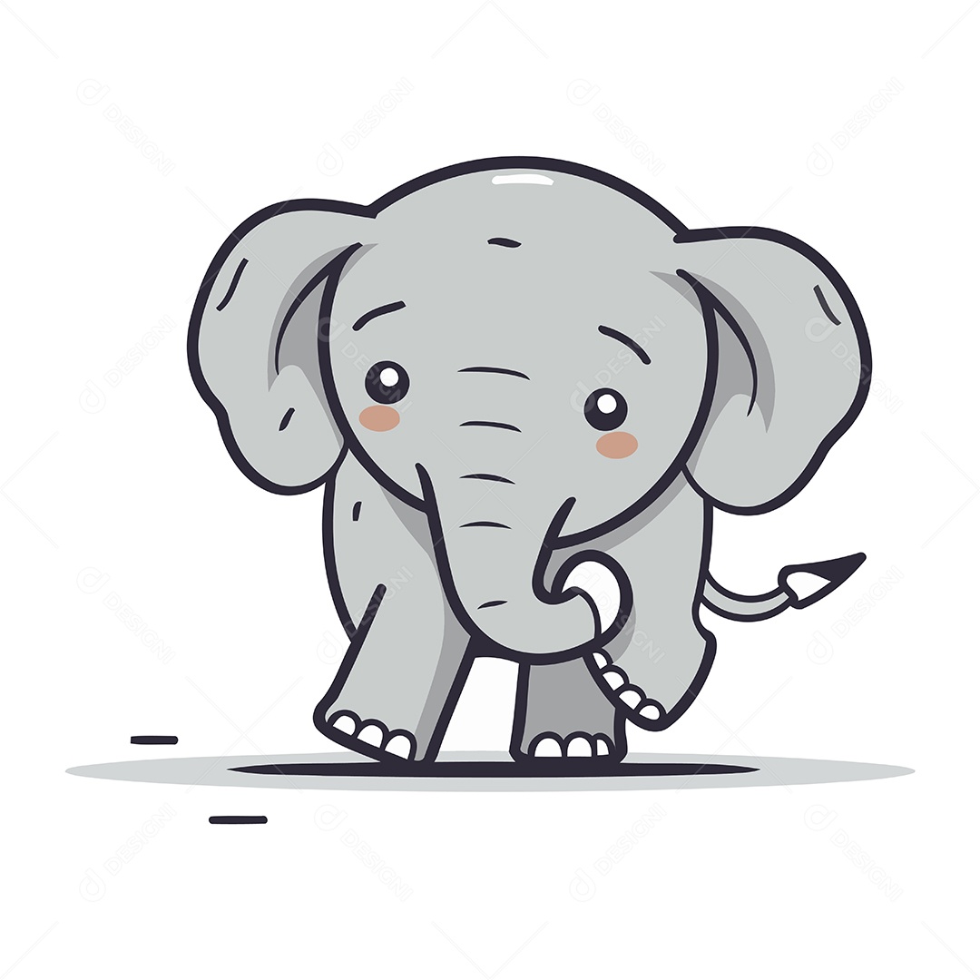 Elefante de Desenho Animado Ilustração Vetor EPS