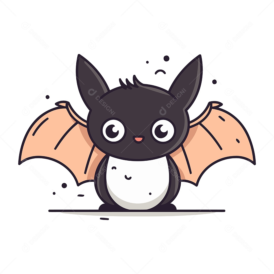 Morcego de Desenho Animado Ilustração Vetor EPS