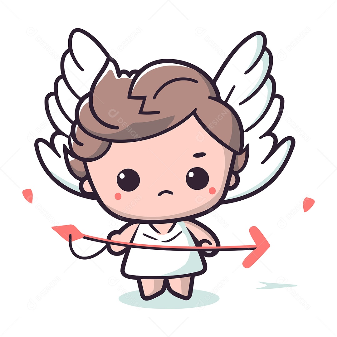 Menino Cupido de Desenho Animado Ilustração Vetor EPS