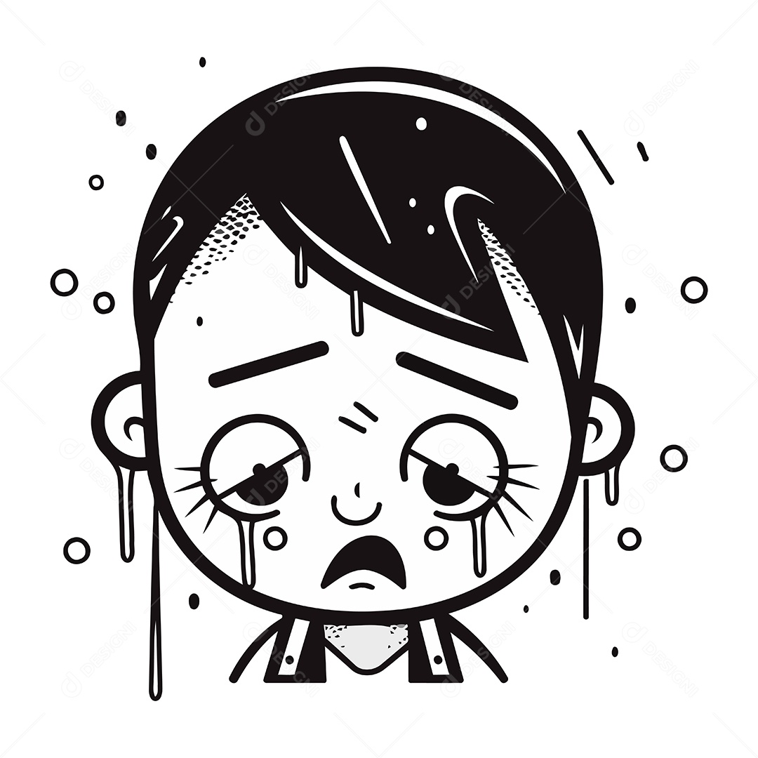 Menino Chorando Desenho Animado Ilustração Vetor EPS