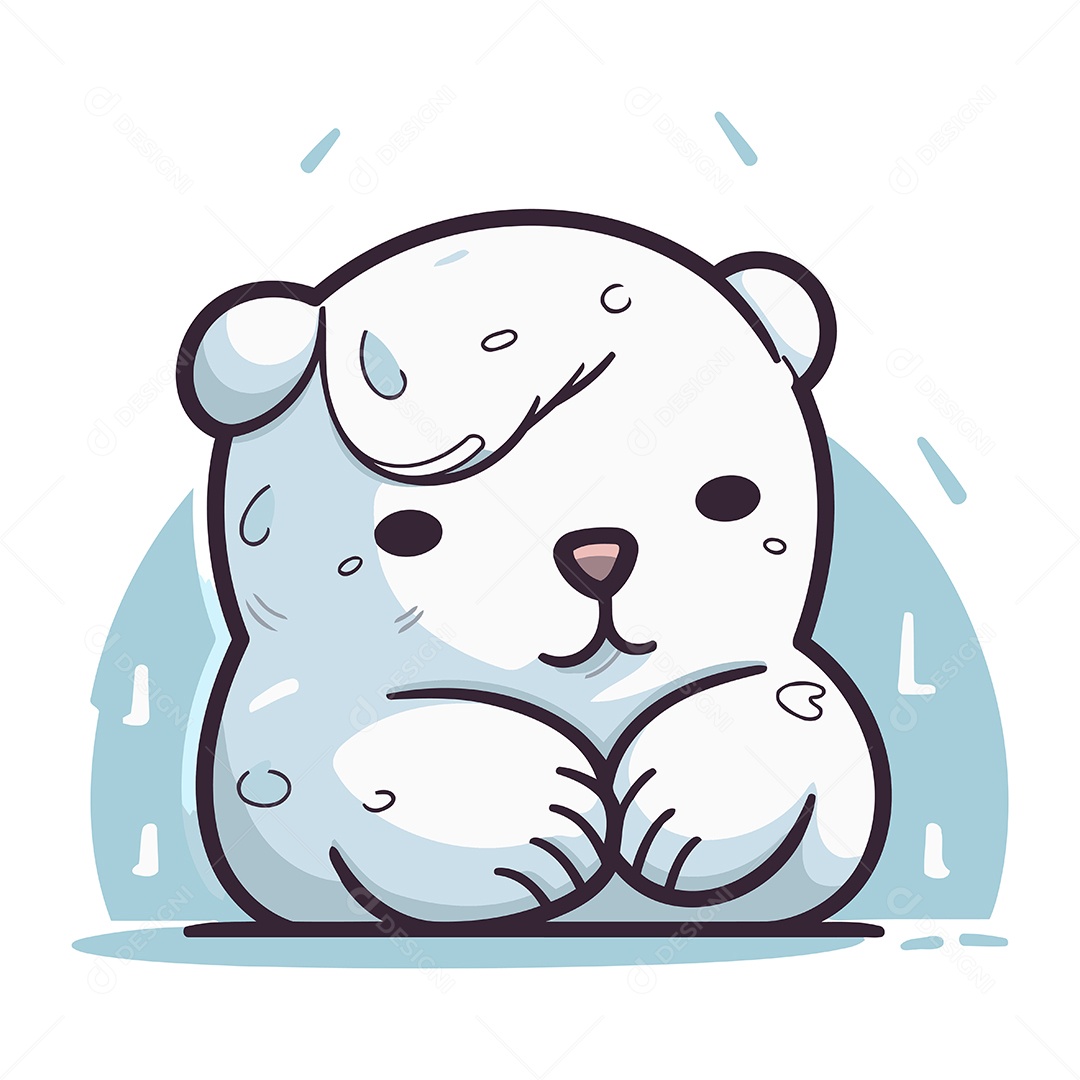 Urso Fofo de Desenho Animado Ilustração Vetor EPS