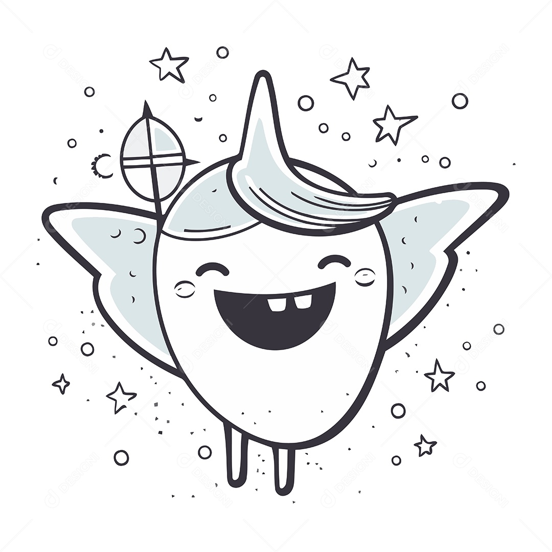 Fada do Dente Desenho Animado Ilustração Vetor EPS
