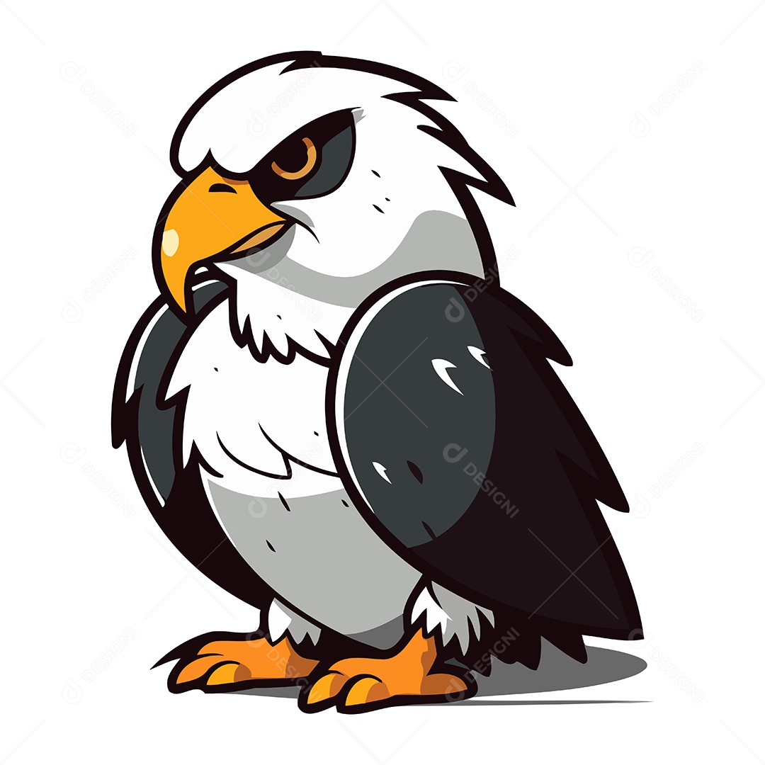 Águia Americana de Desenho Animado Ilustração Vetor EPS