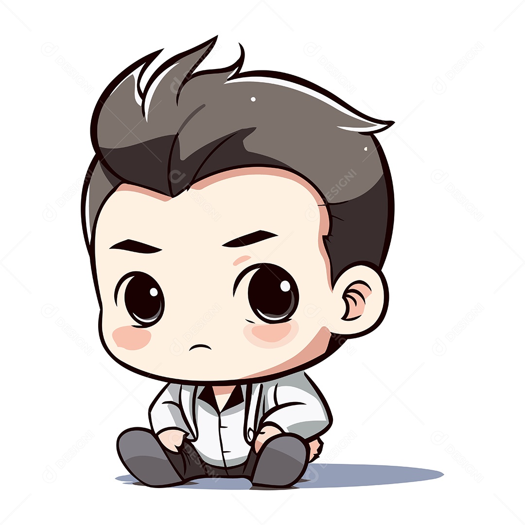 Menino Bonitinho de Desenho Animado Ilustração Vetor EPS