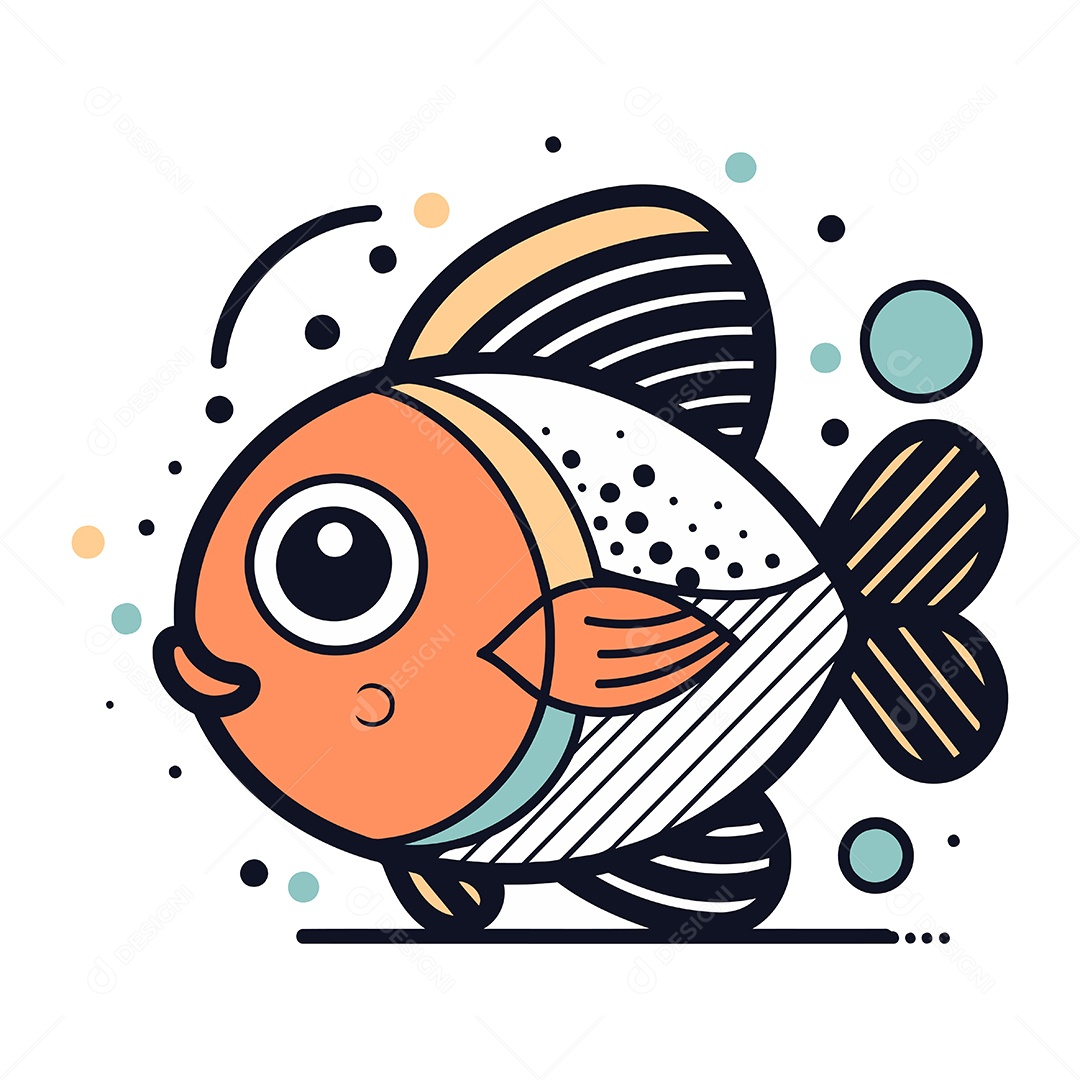 Peixe de Desenho Animado Ilustração Vetor EPS
