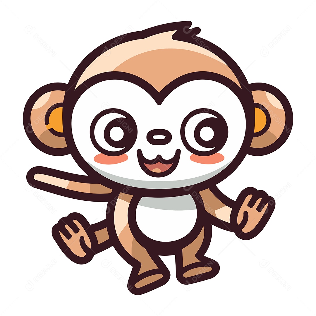 Macaco de Desenho Animado Ilustração Vetor EPS