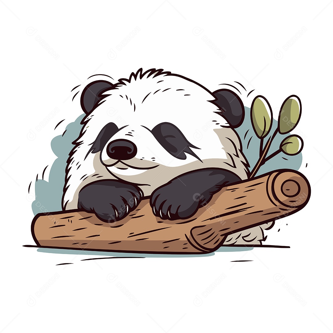 Panda de Desenho Animado Ilustração Vetor EPS
